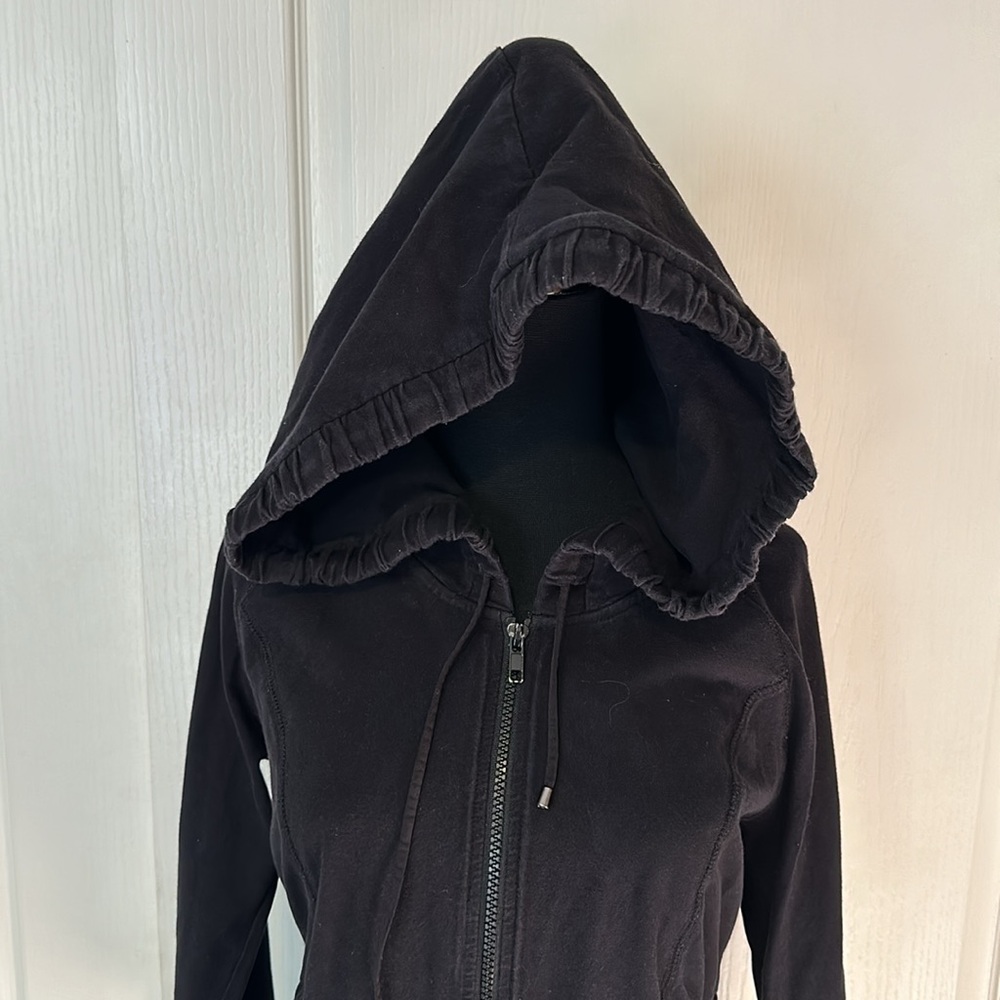 SPANX Black Hooded Long Jacket - Picture 2 of 6